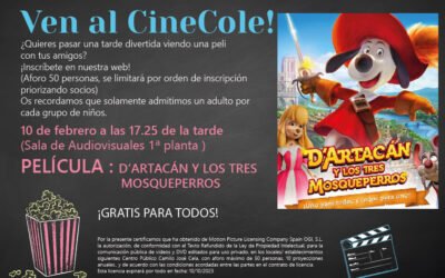 CINECOLE : Película D’Artacan y los tres mosqueperros Viernes 10 de Febrero a las 17:25