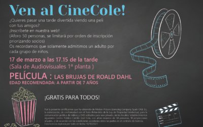 CINECOLE : Película LAS BRUJAS DE ROAL DAHL  Viernes 17 de marzo a las 17.15